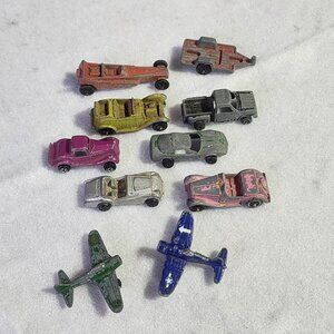 Vintage Tootsietoy Diecast Metal Toy Cars Trucks Airplanes Lot of 10 "As Is"...